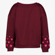 Meisjes sweater met hartjes bordeaux rood