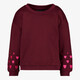 Meisjes sweater met hartjes bordeaux rood