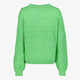 Gebreide dames trui met hartjesknopen groen