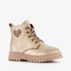Leren meisjes veterboots met hartje goud