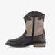 Leren meisjes western boots zwart
