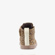 Suède meisjes veterboots met panterprint bruin