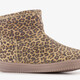 Suède meisjes boots met panterprint bruin