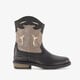 Leren meisjes western boots zwart