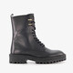 Leren dames veterboots zwart