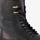 Leren dames veterboots zwart
