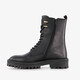 Leren dames veterboots zwart
