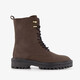 Leren dames veterboots bruin