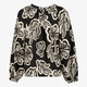 Dames blouse met bloemenprint zwart wit