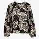Dames blouse met bloemenprint zwart wit
