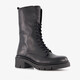 Leren dames veterboots zwart