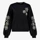Dames sweater met geborduurde details zwart