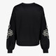 Dames sweater met geborduurde details zwart