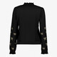 Dames top met col en strikjes zwart
