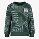 Jongens sweater met bladerenprint groen