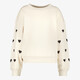 Meisjes sweater met hartjes beige