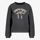 Meisjes sweater met tekst en strikje grijs