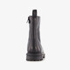 Leren meisjes veterboots met luipaard details zwart