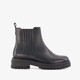 Lage leren dames chelsea boots zwart