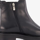 Lage leren dames chelsea boots zwart