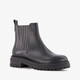 Lage leren dames chelsea boots zwart