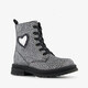 Meisjes veterboots met hartje zilver