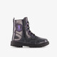 Meisjes veterboots met glitters zwart