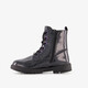Meisjes veterboots met glitters zwart