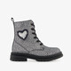 Meisjes veterboots met hartje zilver