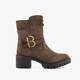 Dames biker boots met hak bruin