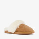 Dames instap pantoffels bruin