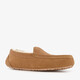 Suède heren pantoffels cognac