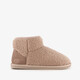 Gevoerde teddy pantoffels beige