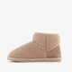 Gevoerde teddy pantoffels beige