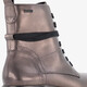 Dames veterboots metallic grijs