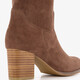 Hoge dames laarzen met hak bruin
