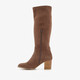 Hoge dames laarzen met hak bruin