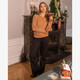 Dames pantalon met pinstripe zwart