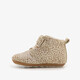 Leren babyschoenen beige met stippenprint