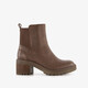 Dames Chelsea boots met hak bruin