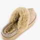 Gevoerde dames pantoffels imitatiebont beige
