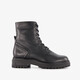 Leren dames veterboots zwart