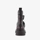 Leren dames biker boots zwart
