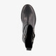 Leren dames biker boots zwart