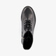 Leren dames veterboots zwart