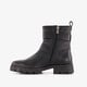 Leren dames biker boots zwart