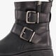 Leren dames biker boots zwart