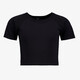 Naadloos cropped meisjes sport T-shirt zwart