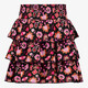 Gelaagde meisjes rok met bloemenprint zwart roze