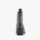 Leren dames Chelsea boots met hak zwart